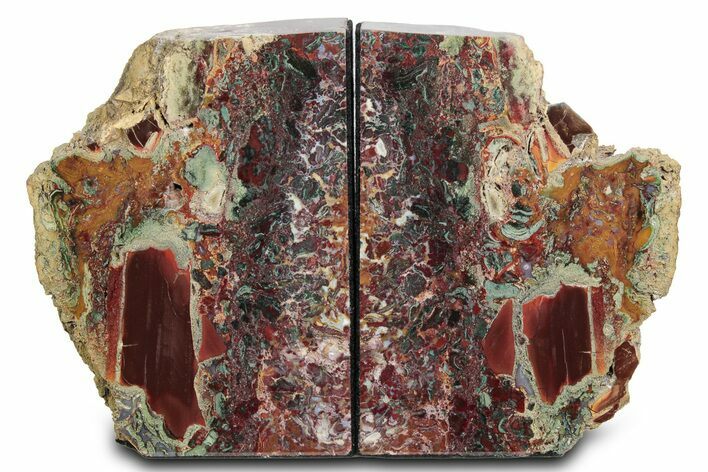 Tall Red and Yellow Jasper Bookends - Marston Ranch, Oregon #382140